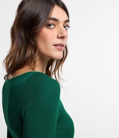 Vestido Midi de Punto Ajustado y con Cuello Barco 5