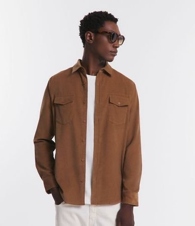 Camisa en Terciopelo con Bolsillos Delanteros 4