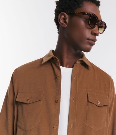 Camisa en Terciopelo con Bolsillos Delanteros 5