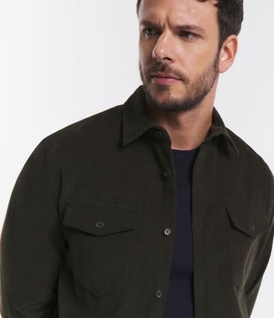 Camisa en Terciopelo con Bolsillos Delanteros 4