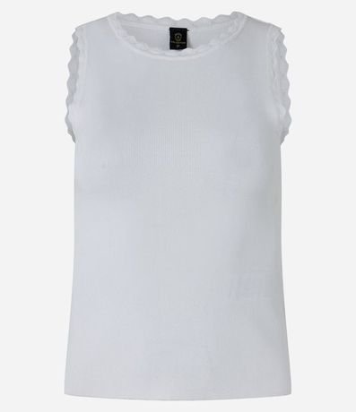 Blusa Musculosa de Punto com Detalle en las Sisas 5
