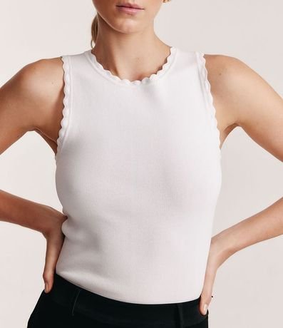 Blusa Musculosa de Punto com Detalle en las Sisas 3