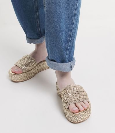Sandalia Flatform con Superficie Trenzada 2