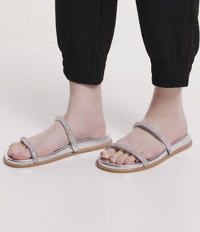 Sandalia Plana con Tiras de Strass 2