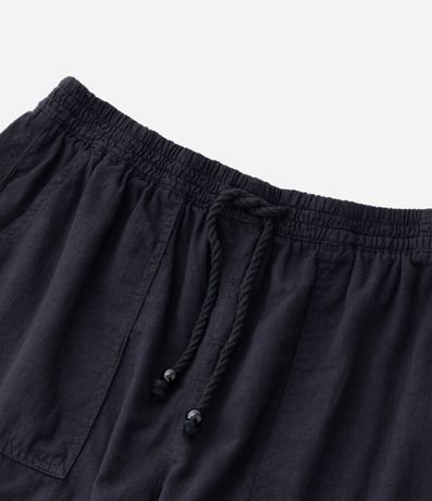 Short Comfy en Sarga con Lazo en la Cintura y Bolsillos Curve & Plus Size 7