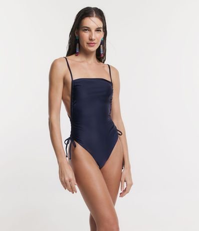 Malla en Poliamida con Fruncidos en el lateral y Escote Cuadrado