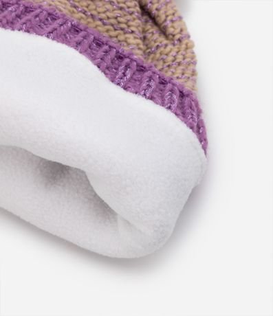 Gorro Infantil Listrado con Brilho y Pompón 2