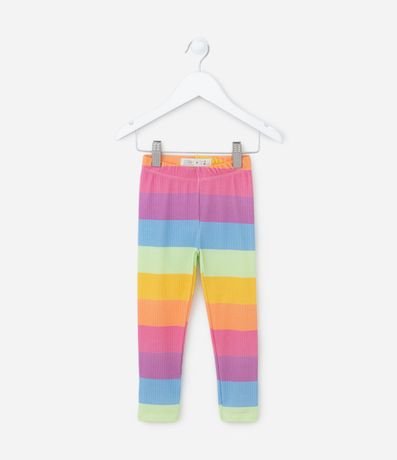 Pantalón Legging Infantil Acanalada con Estampa Rayada - Talle 1 a 5 años 1