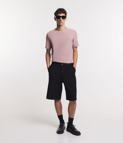 Remera Slim en Algodón con Textura Acanalada 2