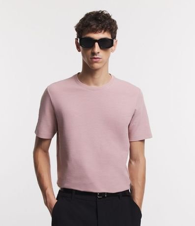 Remera Slim en Algodón con Textura Acanalada 5