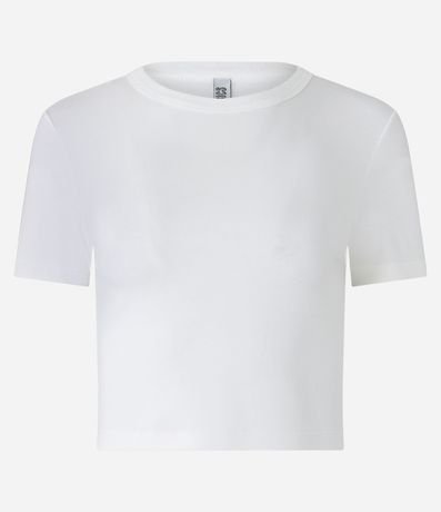 Blusa Cropped Básica en Viscosa con Manga Corta