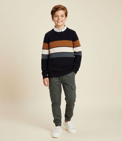 Pantalón Jogger Infantil con Bolsillos Cargo - Talle 5 a 14 años