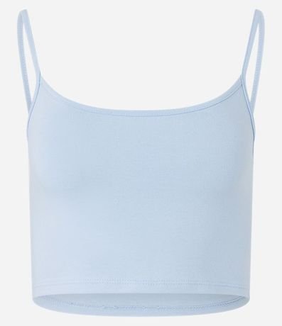 Blusa Musculosa Cropped en Algodón con Breteles Finos 5