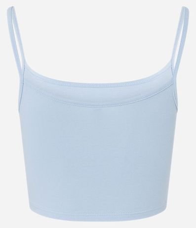 Blusa Musculosa Cropped en Algodón con Breteles Finos 6