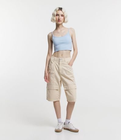 Blusa Musculosa Cropped en Algodón con Breteles Finos 2