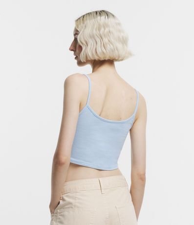 Blusa Musculosa Cropped en Algodón con Breteles Finos 3