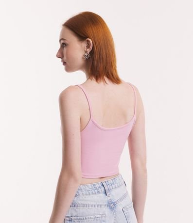 Blusa Musculosa Cropped en Algodón con Breteles Finos 3