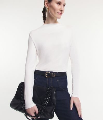 Blusa en Media Malla con Cuello Drapeado 1