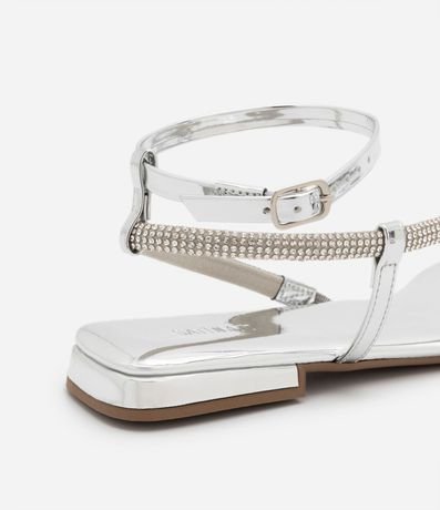 Sandalia Plana con Detalles de Strass 3