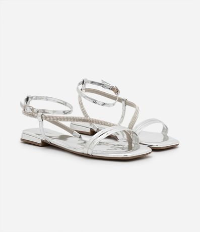 Sandalia Plana con Detalles de Strass 5