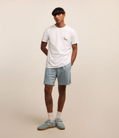 Bermuda Melange con Cintura Elástica y Lazo