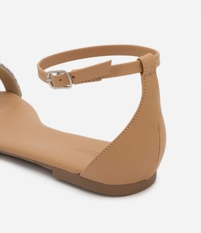 Sandalia Plana con Tiras de Strass y Espejos 3