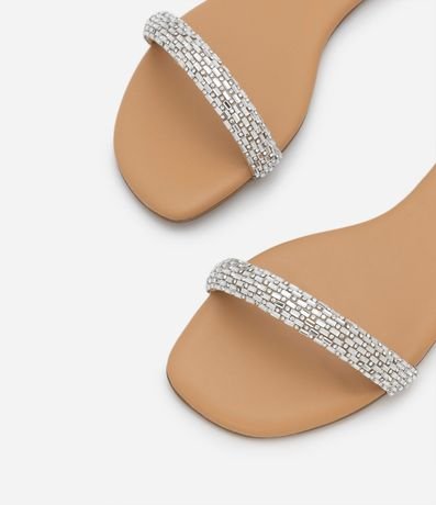 Sandalia Plana con Tiras de Strass y Espejos 4