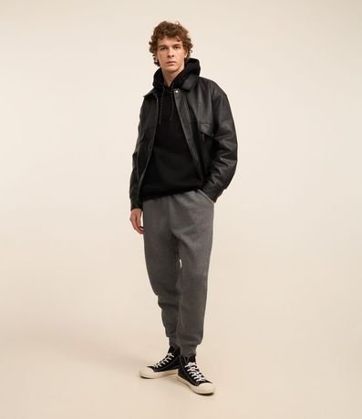 Pantalón en Algodón con Cintura Elástica y Bajo Ajustada