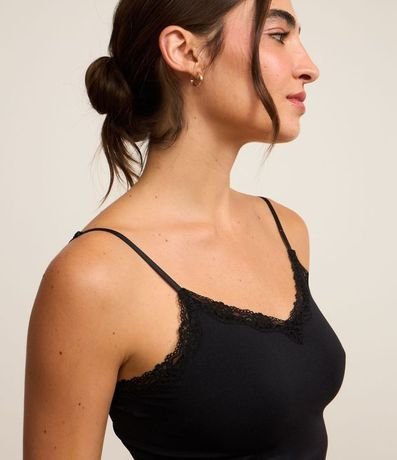 Musculosa con Breteles Finos sin Costura y con Encaje 3