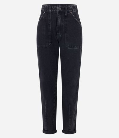 Pantalón Mom Jeans con Bolsillos Grandes y Ajuste en la Barra 1
