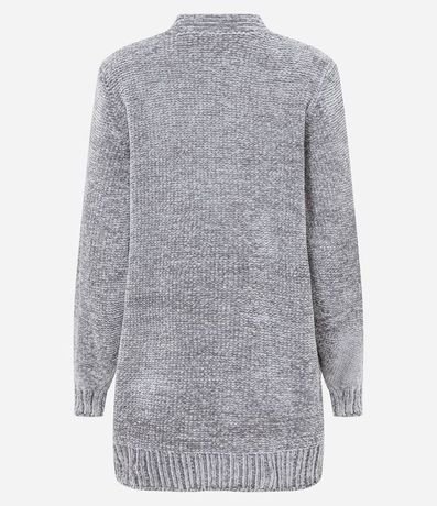 Campera Abierta AlargadA en Chenille Acanelado con Bolsillos 8