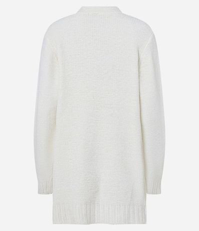 Campera Abierta AlargadA en Chenille Acanelado con Bolsillos 8