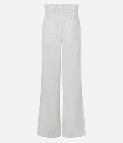 Pantalón Wide Leg en Sarga con Cintura Fruncida con Tirador 2