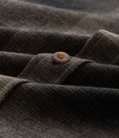 Camisa Regular en Algodón de Cuadros con Bolsillo y Manga Larga 9