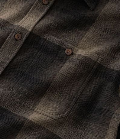 Camisa Regular en Algodón de Cuadros con Bolsillo y Manga Larga 10