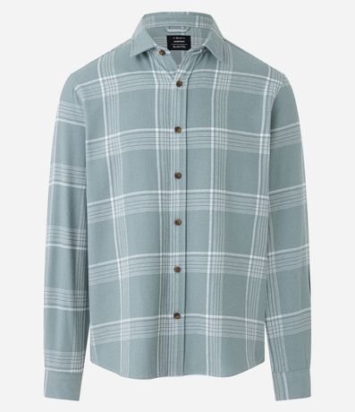 Camisa en Franela con Estampa de Cuadros