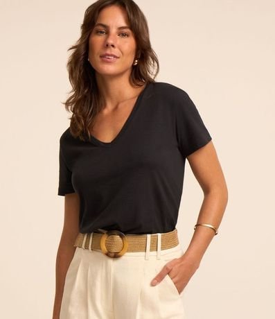 Blusa Básica en Media Malla con Escote V 1