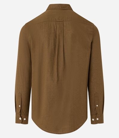 Camisa Comfort Básica en Lino Manga Larga 8