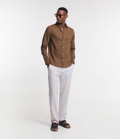 Camisa Comfort Básica en Lino Manga Larga 2
