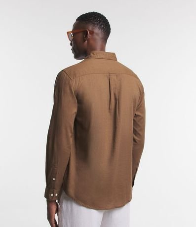 Camisa Comfort Básica en Lino Manga Larga 5