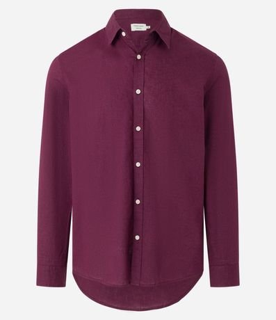 Camisa Comfort Básica en Lino Manga Larga 7