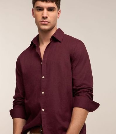 Camisa Comfort Básica en Lino Manga Larga 3