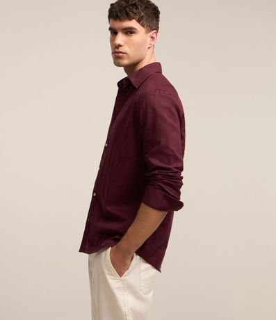 Camisa Comfort Básica en Lino Manga Larga 5