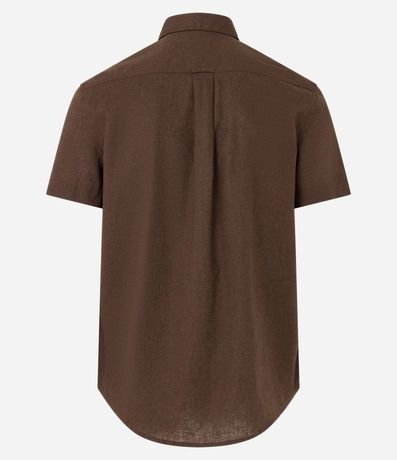 Camisa Comfort Básica en Lino con Manga Corta 5