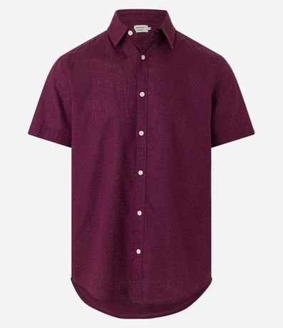 Camisa Comfort Básica en Lino con Manga Corta 7