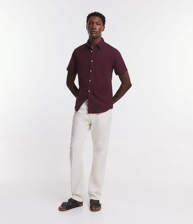 Camisa Comfort Básica en Lino con Manga Corta 2