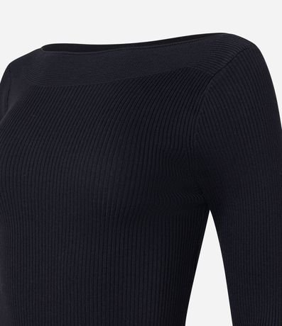 Blusa en Punto con Escote Bote y Textura Acanalada 7