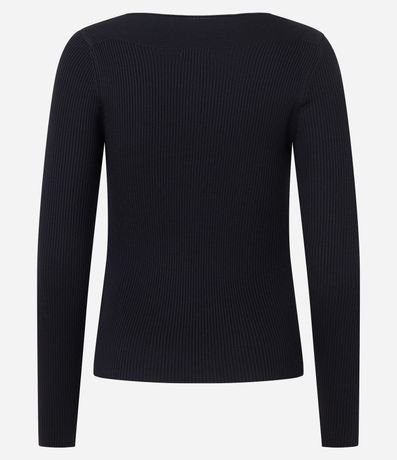 Blusa en Punto con Escote Bote y Textura Acanalada 8