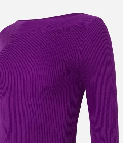 Blusa en Punto con Escote Bote y Textura Acanalada 7