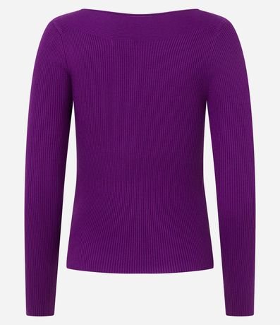 Blusa en Punto con Escote Bote y Textura Acanalada 8